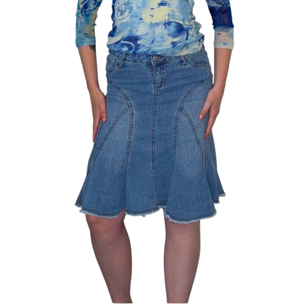 Jannie Nicole Denim Flared Skirt Size 28
